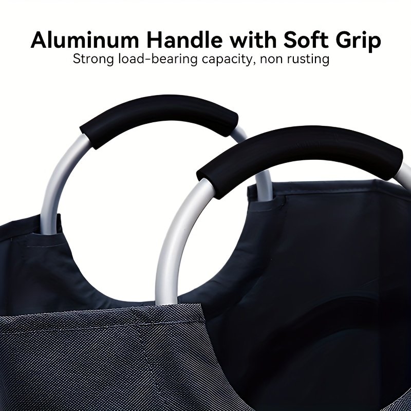 25.1gal Extra Large Foldable Laundry Basket Hamper Bag (Aluminum Full Loop Handle) - Tall Collapsible Fabric Clothes Bin For Bedroom, Bathroom, College Dorm Storage, Closet Organization & Washing (Space-Saving Design) - Image 10