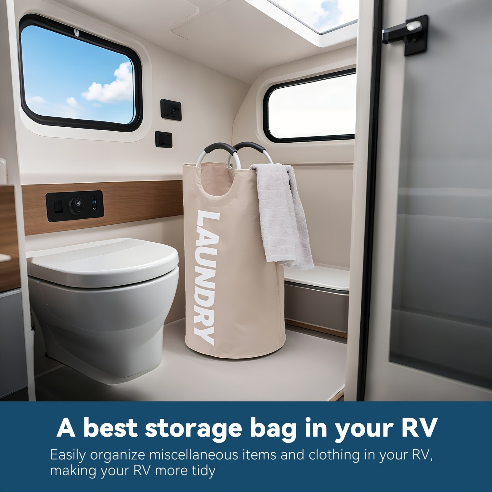 25.1gal Extra Large Foldable Laundry Basket Hamper Bag (Aluminum Full Loop Handle) - Tall Collapsible Fabric Clothes Bin For Bedroom, Bathroom, College Dorm Storage, Closet Organization & Washing (Space-Saving Design) - Image 13