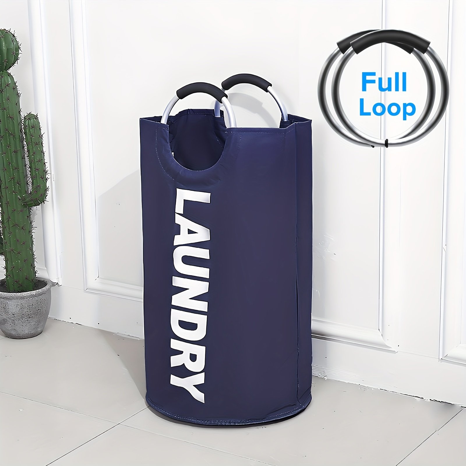 25.1gal Extra Large Foldable Laundry Basket Hamper Bag (Aluminum Full Loop Handle) - Tall Collapsible Fabric Clothes Bin For Bedroom, Bathroom, College Dorm Storage, Closet Organization & Washing (Space-Saving Design) - Image 5