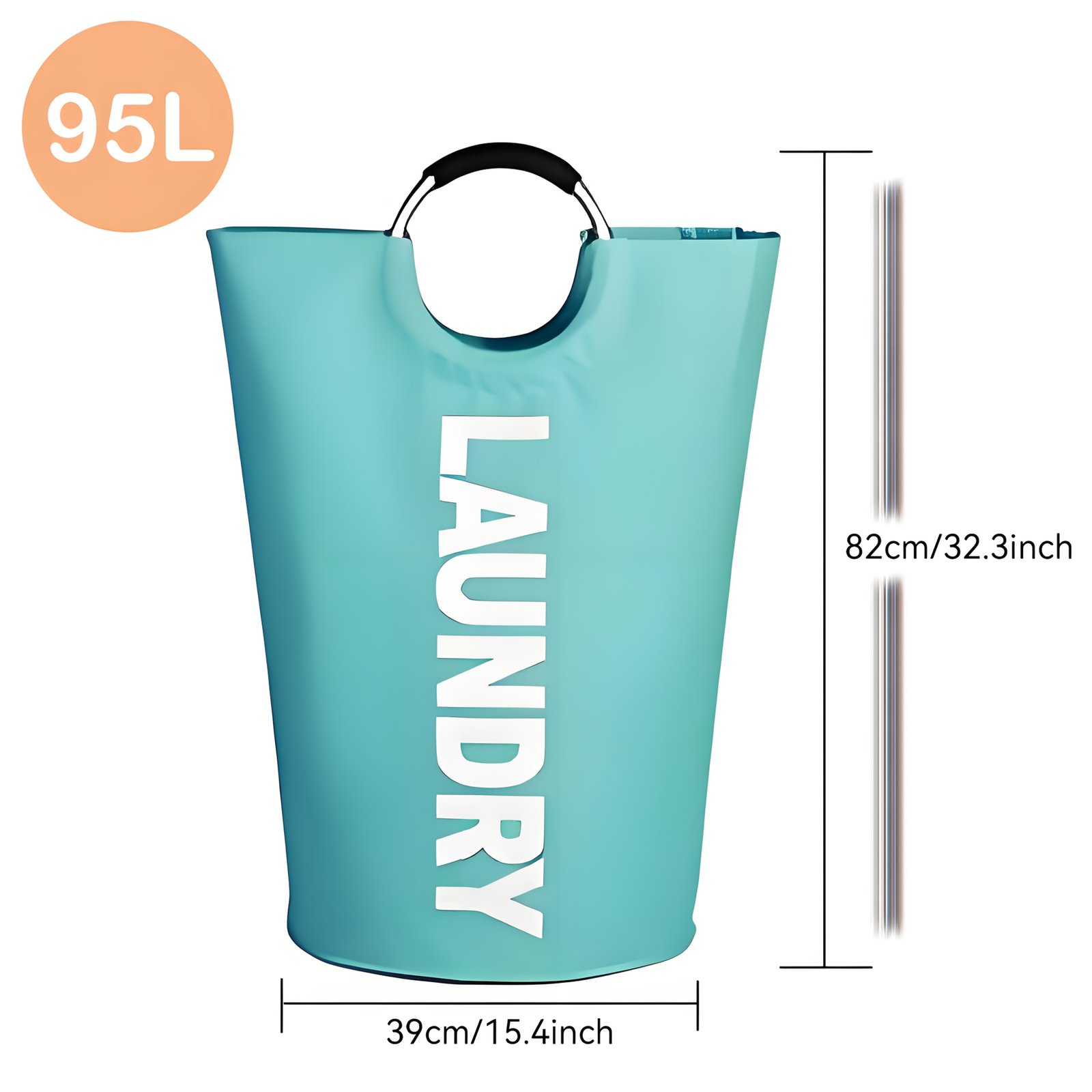 25.1gal Extra Large Foldable Laundry Basket Hamper Bag (Aluminum Full Loop Handle) - Tall Collapsible Fabric Clothes Bin For Bedroom, Bathroom, College Dorm Storage, Closet Organization & Washing (Space-Saving Design) - Image 8