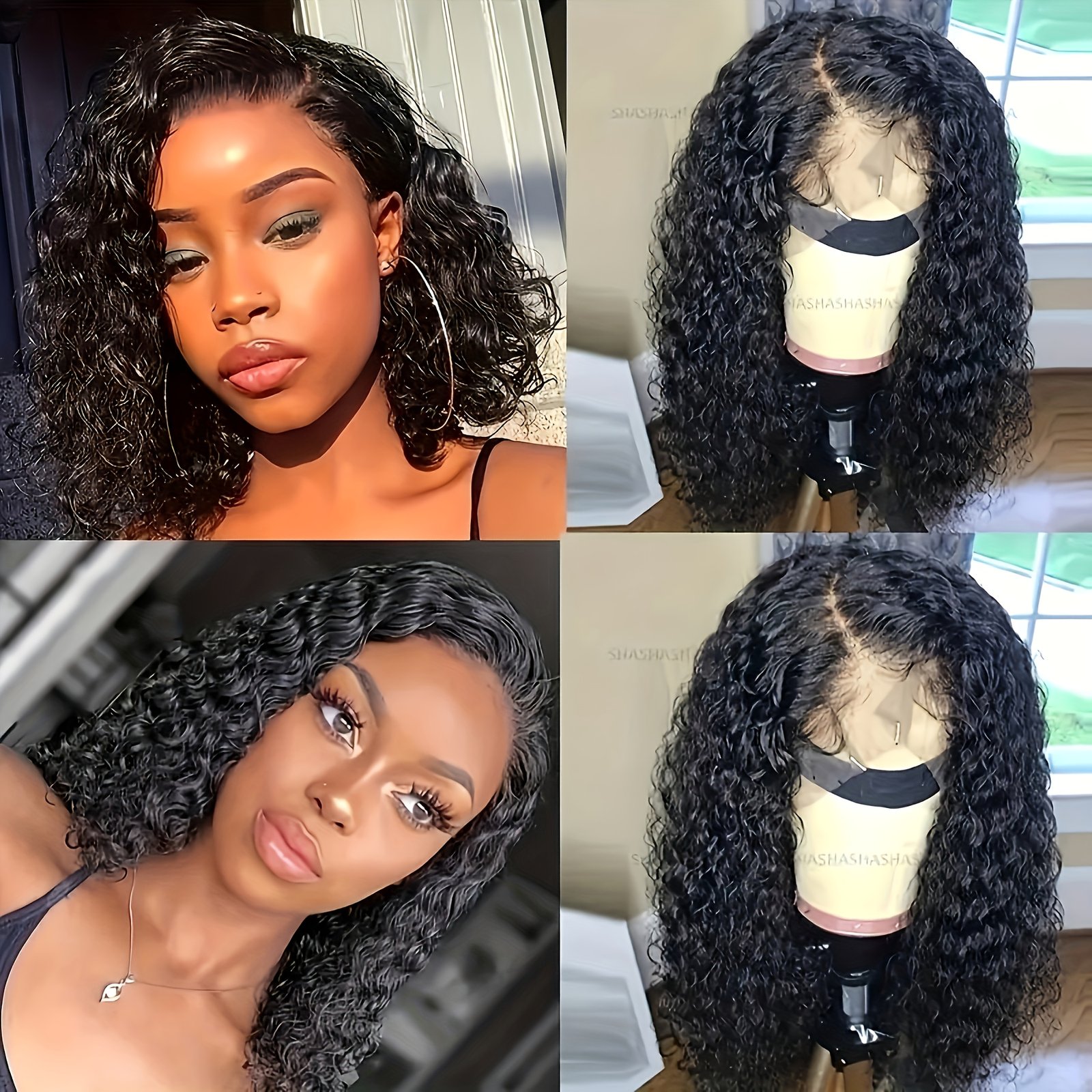 Glueless Water Wave Bob Wig - 13x4 Lace Frontal, High-Density 150% Hair, Look For Daily Wear, 14-26 Inch, Deep Wave Style, - Image 2